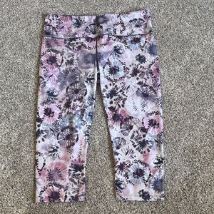 Manduka Floral Tie-Dye Leggings - Pink, Purple, Gray